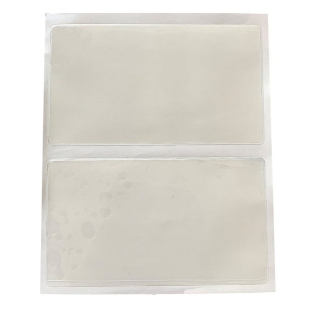 Selvklbende plastlomme 10,5 x 6 cm pbilletholder 