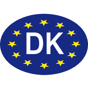 Tryckt dk/eu skylt stor