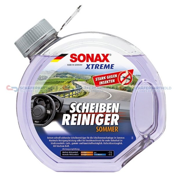 Reng&ouml;ring av f&ouml;nsterputsningssystem Xtreme 3L SONAX