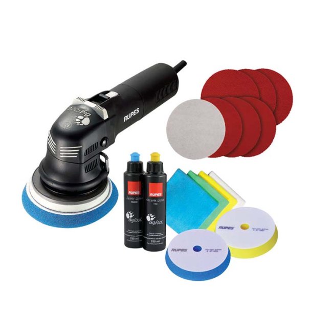 Rupes Duetto Bigfoot : 125 mm. 12 mm. Utrustning