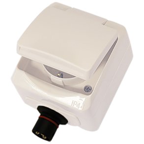 DEFA-uttag med stickpropp vit