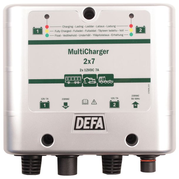 DEFA multiladdare 12v 2x7a schuko