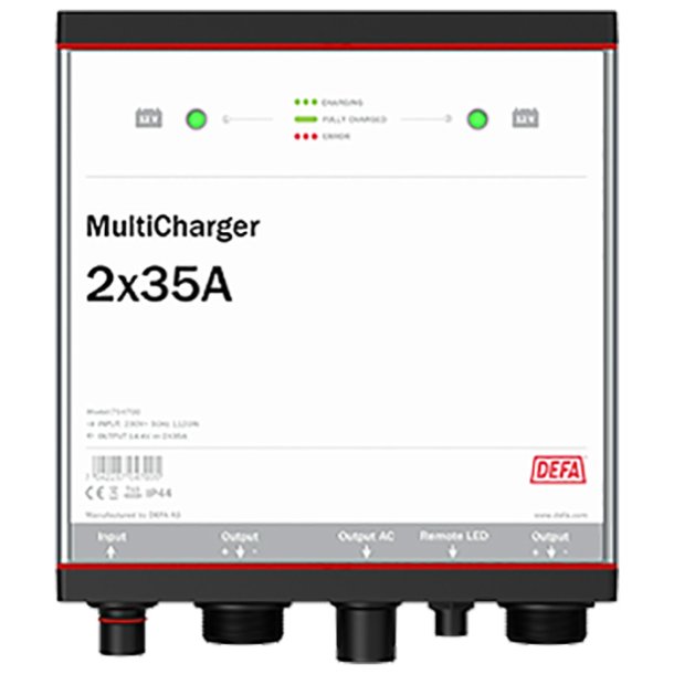 DEFA multiladdare 12v 2x35a fast f&auml;ste.