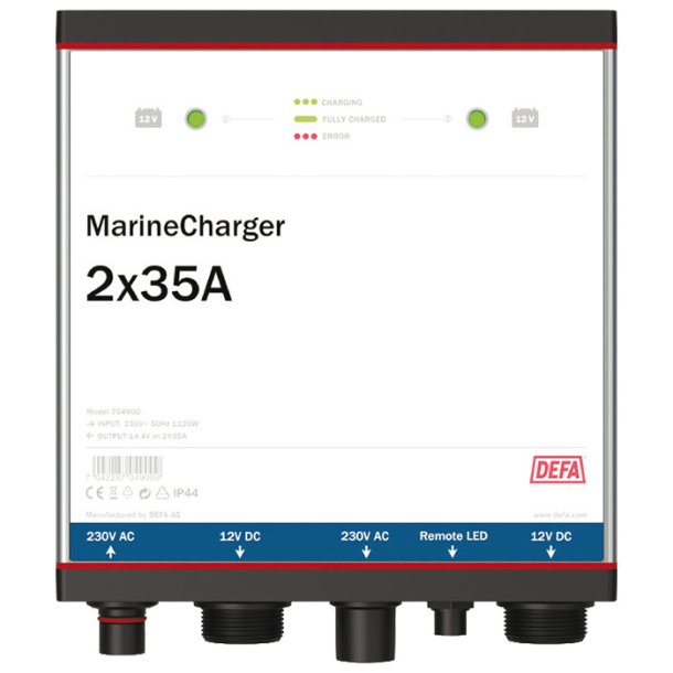 DEFA marinladdare 12v 2x35a fast f&auml;ste.