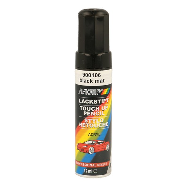 lackstift akryl autolack svart mat 12ml