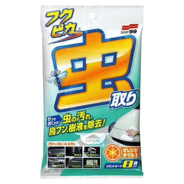 Soft99 Fukupika Bugs &amp; Droppings Removal Wipes