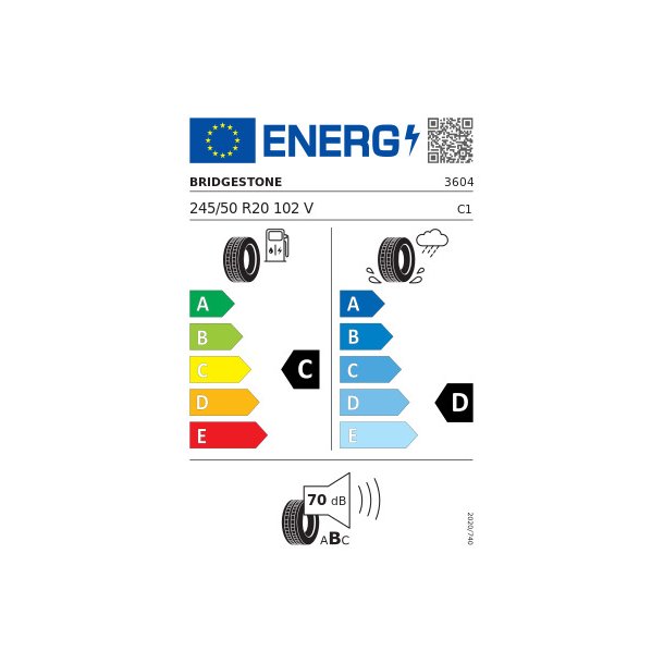 BRIDGESTONE Sommardck 245/50R20