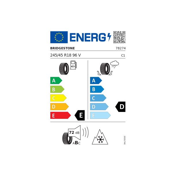 BRIDGESTONE vinterdck 245/45R18