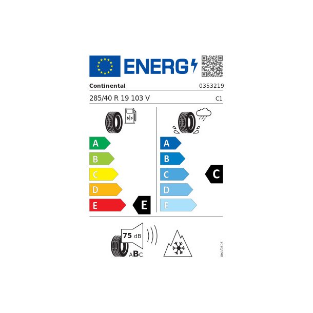 CONTINENTAL vinterdck 285/40R19