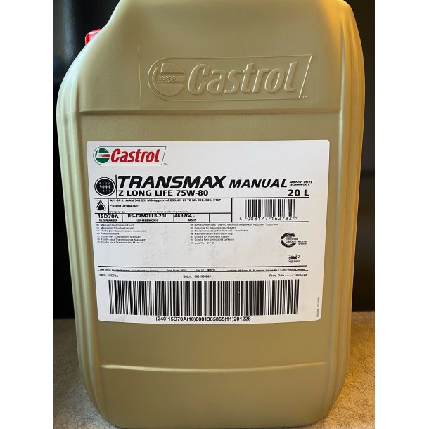 Castrol Transmax Manual Z LL 75W-80 - 20 L