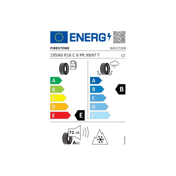 FIRESTONE Vinterd&aelig;k 195/60R16 Vanhawk 2 Winter
