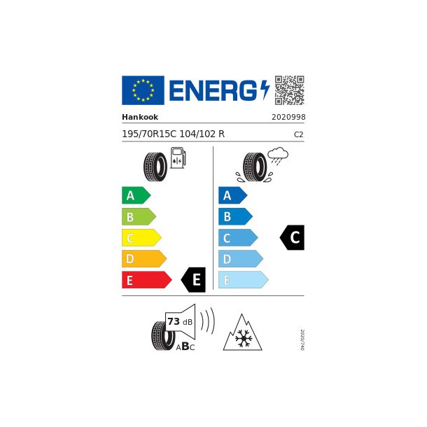 HANKOOK Vinterd&aelig;k 195/70R15 RW12 Winter I*cept LV