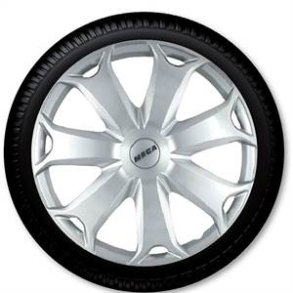 13'' mega sølv hjulkapselsæt