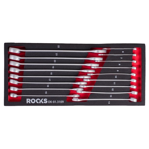 Skralden&oslash;gles&aelig;t 6-22 mm 17 stk.