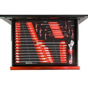 Skraldenøglesæt 6-22 mm inkl. svensknøgle 31 stk.