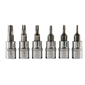 Topn&oslash;gles&aelig;t 1/4 torx t8-t30 6 stk.