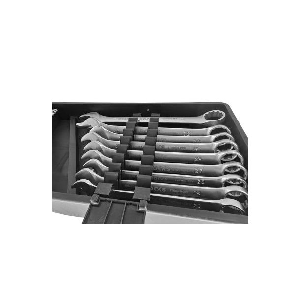 S&aelig;t skralden&oslash;gle ring-fladn&oslash;gle 26 dele plastkasse