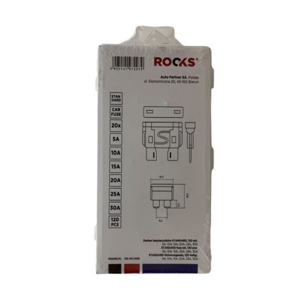 Standard sikringst 120 stk: 5a 10a 15a 20a 25a 30