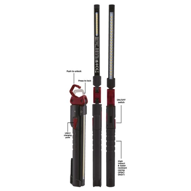 Lampe foldbar 300/600 lum 1600 mah flex