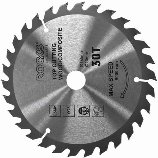 Skreskive tr 165x20 mm 65mn-yg8 tykkelse 22 mm