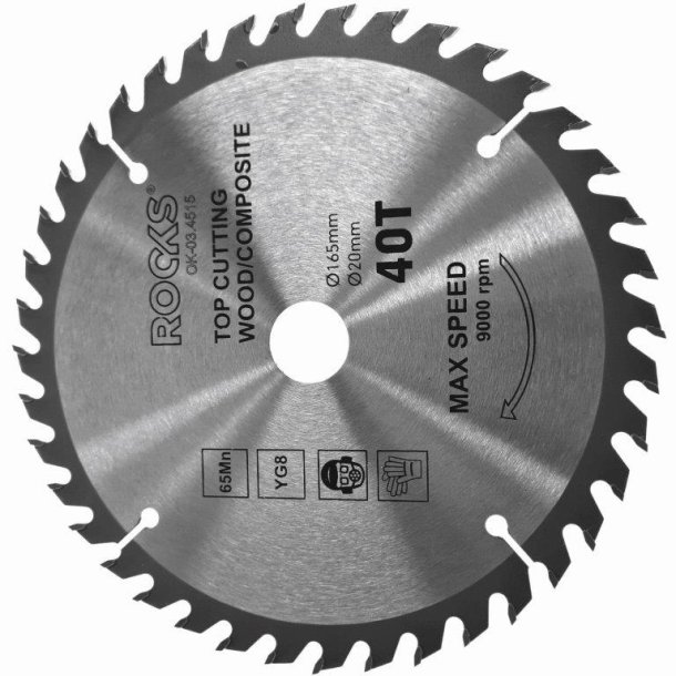 Skreskive tr 165x20 mm 65mn-yg8 tykkelse 22 mm