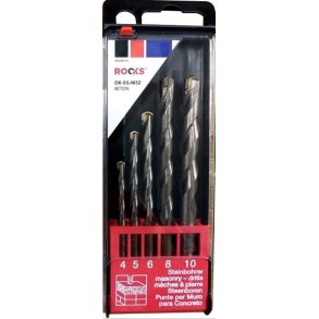 Betonbor sæt 5 dele 4/5/6/8/10 mm