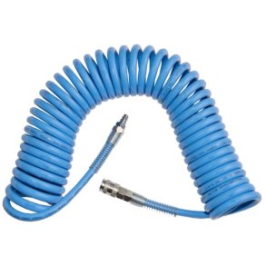 Spiralrør pneumatik med tilslutninger blå 12x8 5m