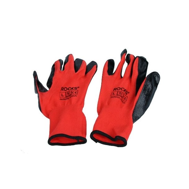 Polyester-nitrillhandsker strrelse l 5 par arbejd