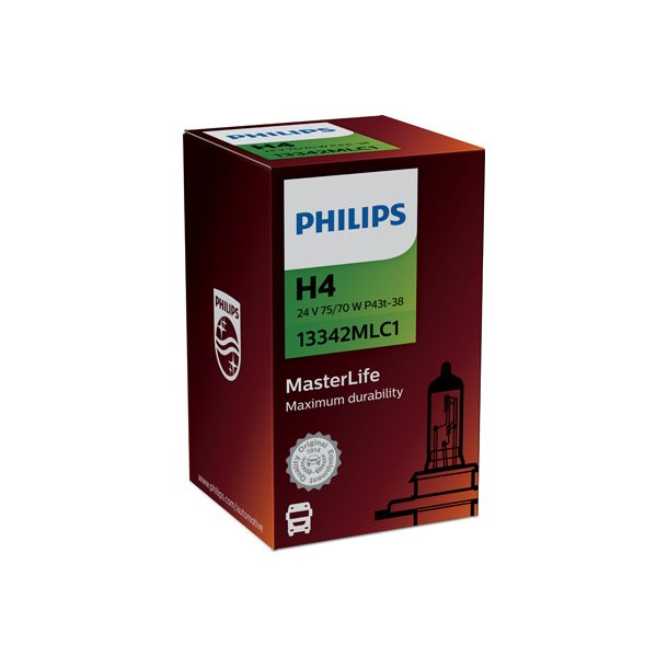 Phillips p&aelig;re H4 MasterLife (1 stk)