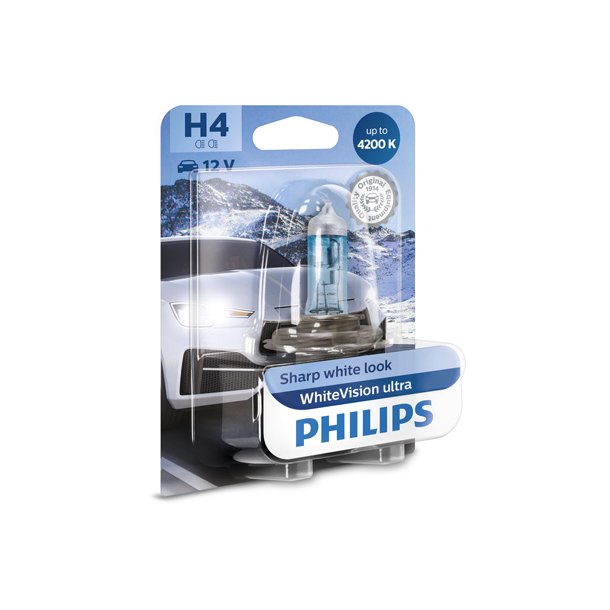 Phillips p&aelig;re H4 WhiteVision Ultra (1 stk)