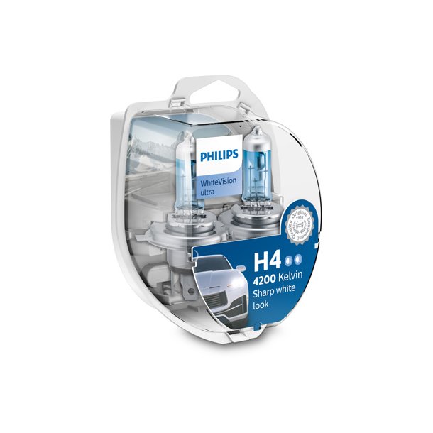 Phillips p&aelig;re H4 WhiteVision Ultra (2 stk)
