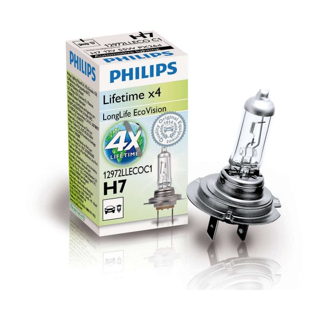 Phillips p&aelig;re H7 LL EcoVision (1 stk)