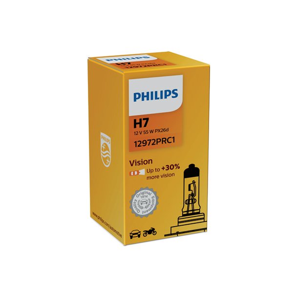 Phillips gl&ouml;dlampa H7 Vision (2 st)