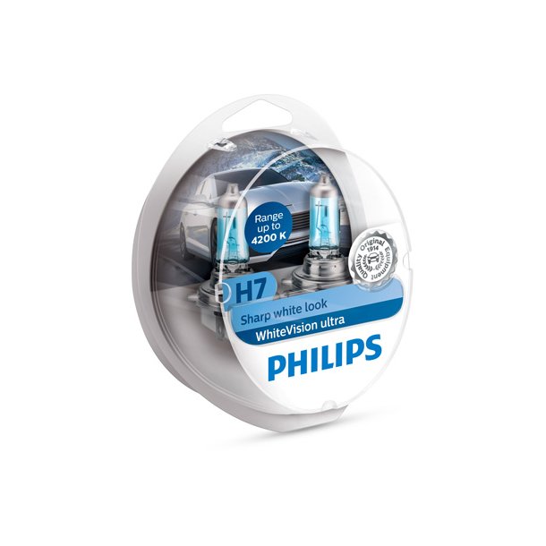 Phillips p&aelig;re H7 WhiteVision Ultra (2 stk)