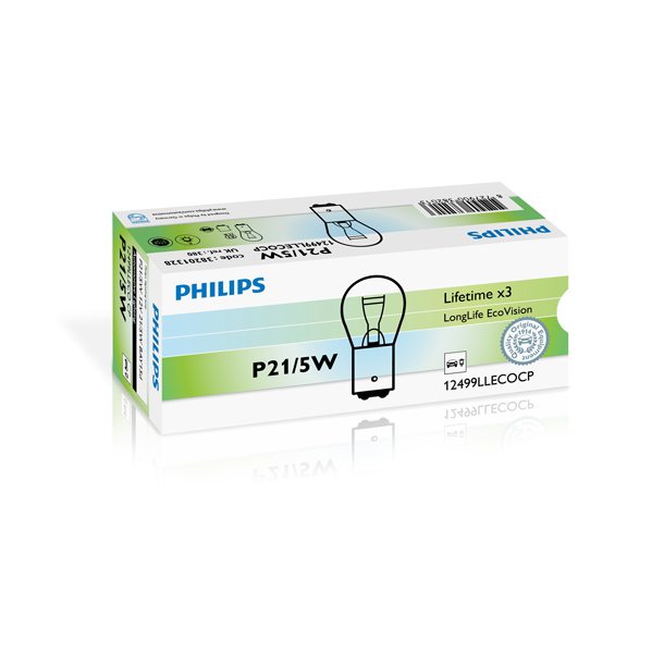 Phillips gl&ouml;dlampa P21 / 5W LongLife EcoVision (1 st)