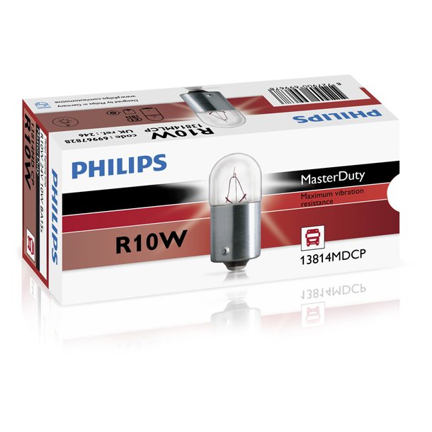 Phillips gl&ouml;dlampa R10W MasterDuty (1 st)