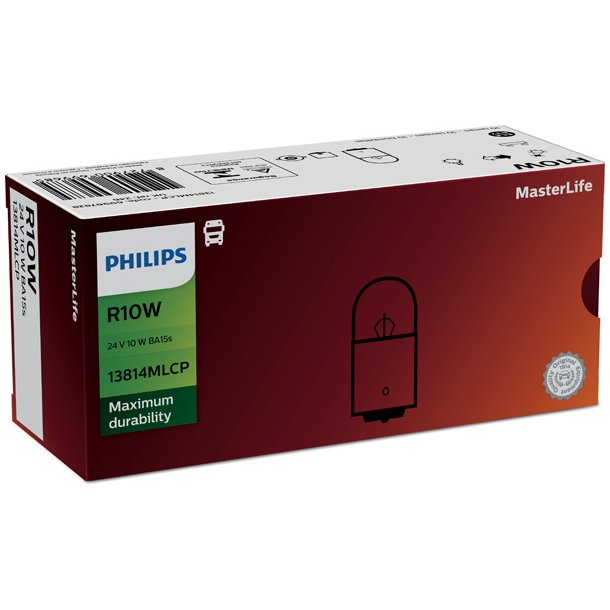 Phillips gl&ouml;dlampa R10W MasterLife (1 st)