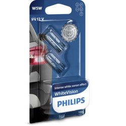 Phillips p&aelig;re W5W WhiteVision (2 stk)