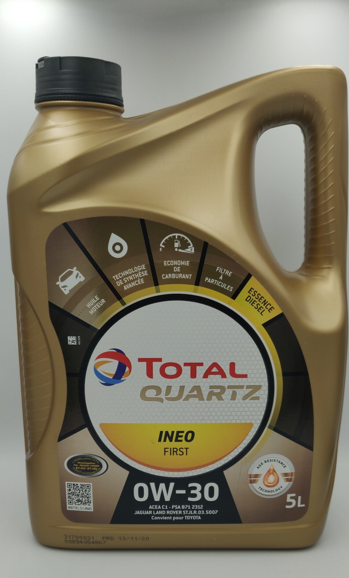 Motorolie Quartz Ineo First 0W30 C1 5 liter Køb her
