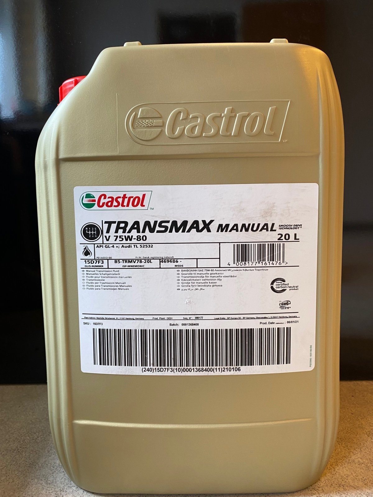 Castrol Transmax Manual V 75W80 - 20 L - Castrol Växellådsolja ...