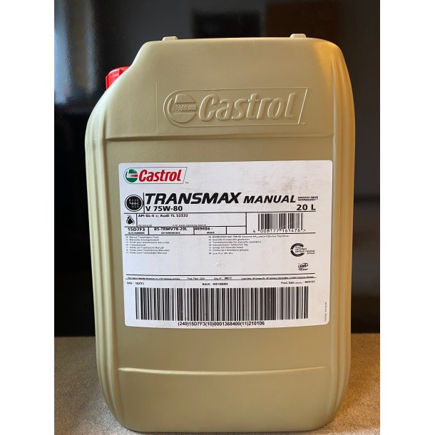 Castrol Transmax Manual V 75W80 - 20 L