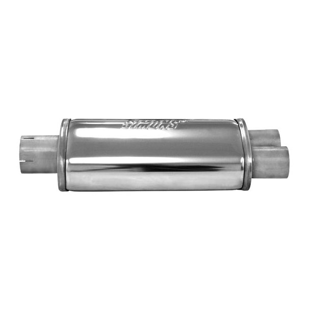 Ovalt rostfritt ljud. 2,5'' 1x63,5 ->2x50,8mm