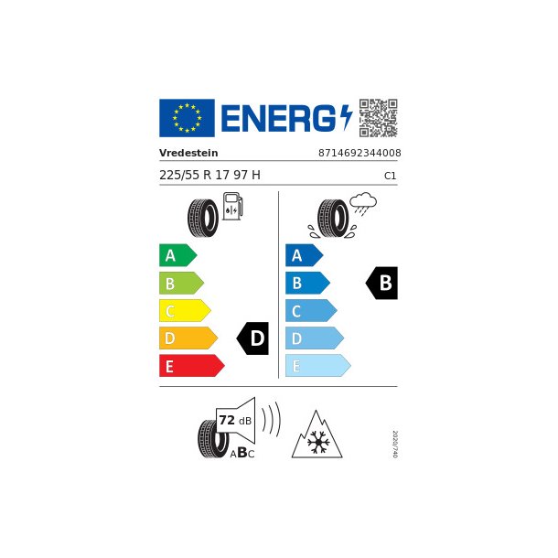 VREDESTEIN Vinterd&aelig;k 225/55R17 Wintrac Pro