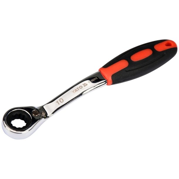 YATO Vinklet Ringn&oslash;gle med Skralde 10 mm YT-02372