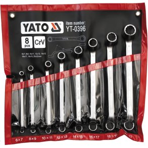 YATO Bukkede Ringn&oslash;gles&aelig;t YT-0396, 8 Dele, 6-22mm