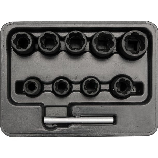 YATO Skrueudtr�kkers�t YT-0603, 3/8", 10-19 mm, 10 Dele