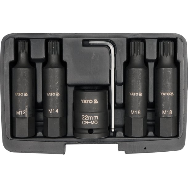 Yato YT-1157 Slagbits�t 3/4" SPLINE M12-M18, 6 Dele