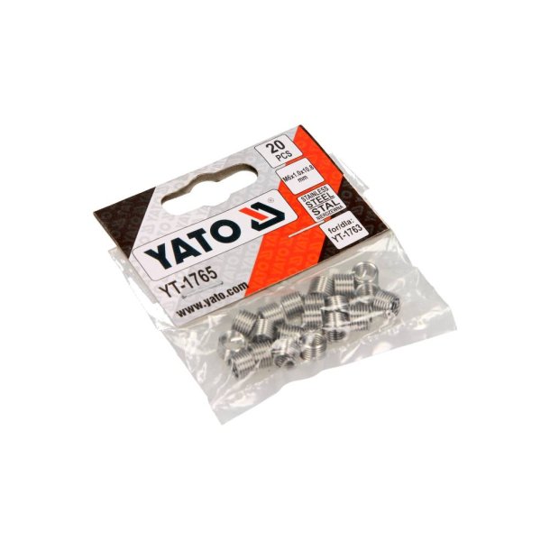 YATO Gevindindsatser YT-1765, M6, 20 stk,, Rustfrit St&aring;l