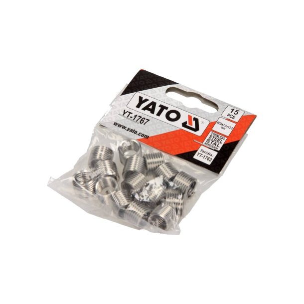 YATO Gevindindsatse YT-1767, M10x1,5x13,5 mm, Rustfrit St&aring;l, 15 Stk,