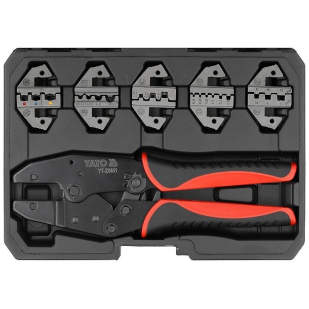 YATO Krimptangsats YT-2245 med 5 Bakkesats i Kuffert